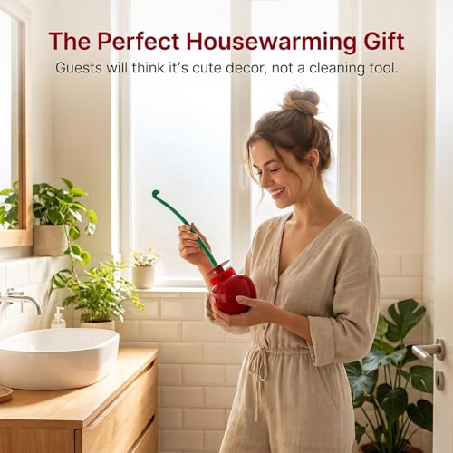 Toilet Bowl Brush with Holder Set: 360°Under Rim Toilet Scrubber 2pcs for Daily Home Cleaning-removes 99% of Stains in 30 Seconds with Zero Residue