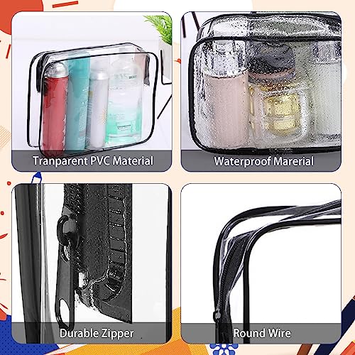 16 Pieces Clear Makeup Bags Bulk, TSA Approved Toiletry Bag for Travel, PVC Waterproof Travel Small Pouches Clear Pouch with Zipper for Men and Women Carry-on Travel Essentials Cosmetic Bags (Black) - color: Black