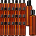 Mimorou 30 Pack Amber Empty Bottles Plastic Squeeze Bottles with Disc Top Flip Cap Small Empty Travel Squeeze Bottle for Lotions Liquid Body Soap Conditioner Creams(6.8 oz) - size: 6.8 oz