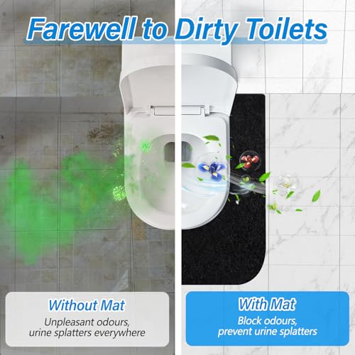 4 Pack Toilet Mats,Upgrade Toilet Floor Protector from Urine,Toilet Rugs U Shaped Washable,Toilet Mats for Bathroom,Around Toilet Floor Protector,Potty Training Mats for Bathroom