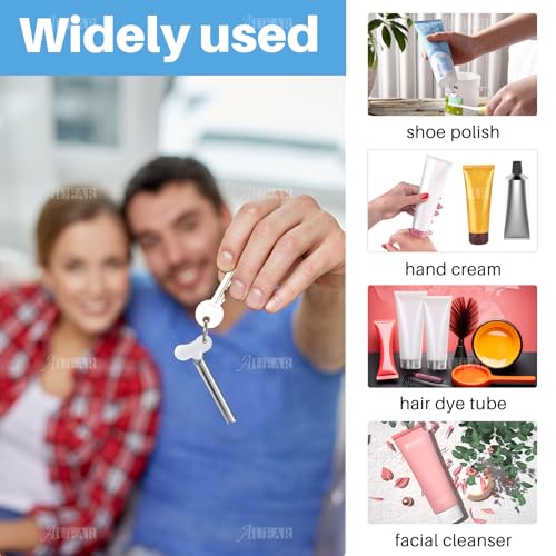 AUEAR Stainless Steel Toothpaste Squeezer Tube Key Silver for Home Hair Dye (Set of 10)