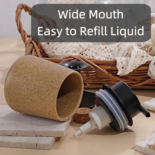 Stone-Textured Foam Ceramic Soap Dispenser, Wabi Sabi Home Décor