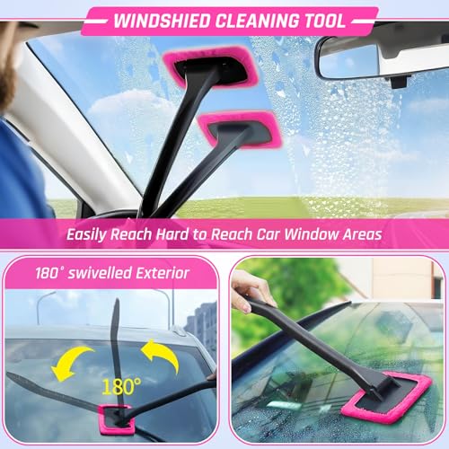34PCS Car Detailing Brush Set, Car Detailing Kit, Car Detailing Brushes, Car Cleaning Kit, Professional Car Care kit - Car Wash Brush kit for Interior Exterior Wheels, Pink Car Accessories for Women - color: 34 PCS-Pink