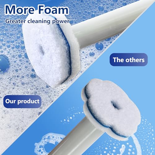 40 Toilet Wand Refills for Clorox Toilet Wand, Disposable Toilet Brush Head with Rich Foaming, Extra Thick Triple-layer Refills, Strong Cleaning & Scrubbing Power, Won't Fall Off or Fall Apart - size: 1 Count (Pack of 40)