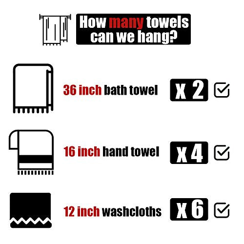 JQK Double Bath Towel Bar, 39 Inch 304 Stainless Steel Thicken 1mm Towel Rack for Bathroom, Bath Towel Holder Brushed Wall Mount, Useable Length 36 Inch, TB100L36-BN - color: Brushed, size: 39 Inch