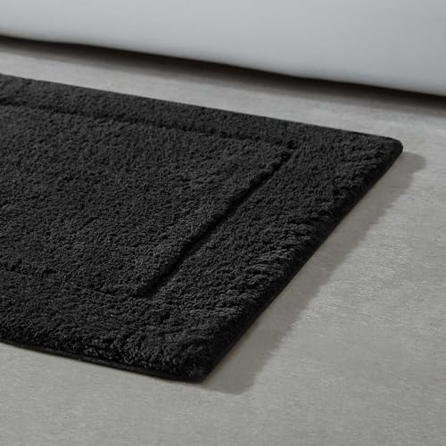 Calvin Klein - Bath Rug Set, Soft & Absorbent Cotton Bath Mats, Modern Bathroom Essentials (Essence Black, 2-Piece) - color: Essence Black, size: 1'9" x 2'10" (Rectangular)