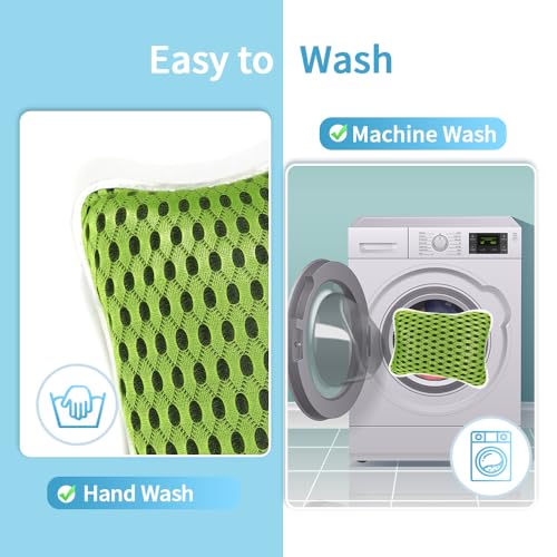 Luxury Bath Pillows for Tub, Slip Resistant Waterproof Bath Pillows for Tub Neck and Back Support with 2 Strong Suction Cups, Relaxing Spa Essentials (Green) - color: Green
