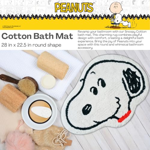 Collectibles Peanuts Snoopy 100% Cotton Non Slip Plush Bathroom Mat Rug (Officially Licensed Product) by Franco - color: Peanuts