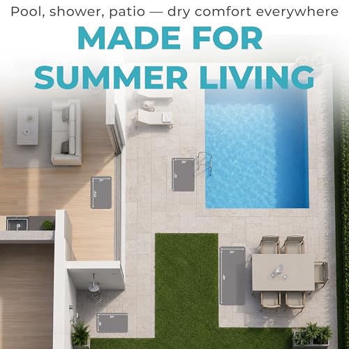 Homergy Bath Mat for Bathroom Non Slip, Quick Dry, 24x48 in, Grey | Ultra absorbent, machine washable, mildew resistant shower mat with rubber backing for tub, poolside and outdoor showers - color: Gray, size: 24" x 48"
