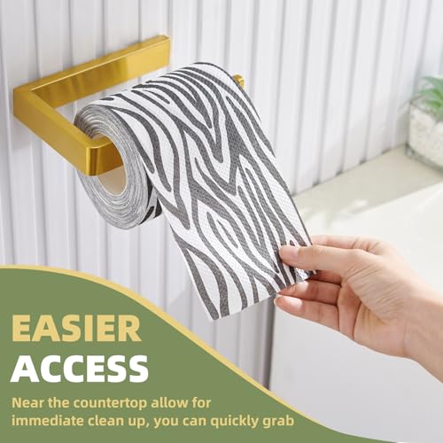 APLusee Brushed Gold Toilet Paper Holder, 304 Stainless Steel Tissue Roll Hanger, Wall Mount - color: Brushed Gold