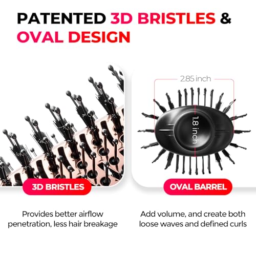 TYMO Hair Dryer Brush Blow Dryer Brush in One, 4 in 1 Ionic Hairdryer and Styler Volumizer with Oval Titanium Barrel, Hot Air Straightener for Smooth Frizz-Free Blowout, Gold, 2.85 Inch - color: Gold, size: 2.85 Inch