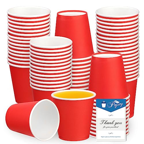 100 Pack 3oz Red Paper Cups,Mouthwash Cups, Disposable Bathroom Cups,Small Paper Cups 3oz Ideal for Bathroom,Supermarket,Birthday Party,Picnic and BBQ - color: Red, size: 100 Count