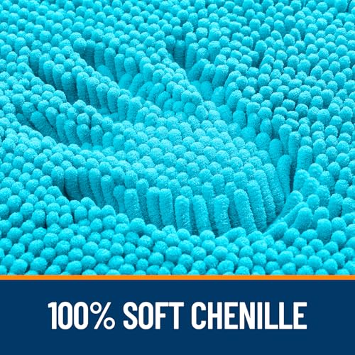 OLANLY Bathroom Rugs Sets 2 Piece, Soft Absorbent Chenille Bath Mats and U-Shaped Contour Toilet Mat Area Rug Set, Machine Washable Bath Carpet, Home Decor Accessories(30"x20"+24"x20", Aqua Sky) - color: Aqua Sky, size: 30" X 20" + U24" X 20"