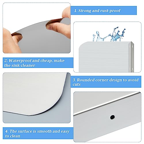 Amylove 15 x 20 Inch Stainless Steel Splash Guard Stainless Steel Wall Mount Guard with Screws Screws for Bathroom Sink Side Sink Splash Prep Sinks Protector for Commercial Kitchen Restaurant - size: 15 x 20 Inch