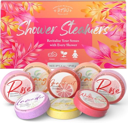 Shower Steamers Aromatherapy 8 Pack - Natural Essential Oil Shower Bombs for Self Care, Stress Relief Stocking Stuffers, Relaxation Birthday Gifts for Women and Men. Revitalizing Blossom Style - style: Revitalizing Blossom Style