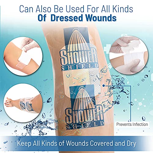 Catheter Cover for Shower – 7 x 7 Inch, 1 Week Supply –Dialysis Port Cover, Prevents Water Damage, Keeps Dressed Wounds Dry – Disposable, Waterproof, Transparent