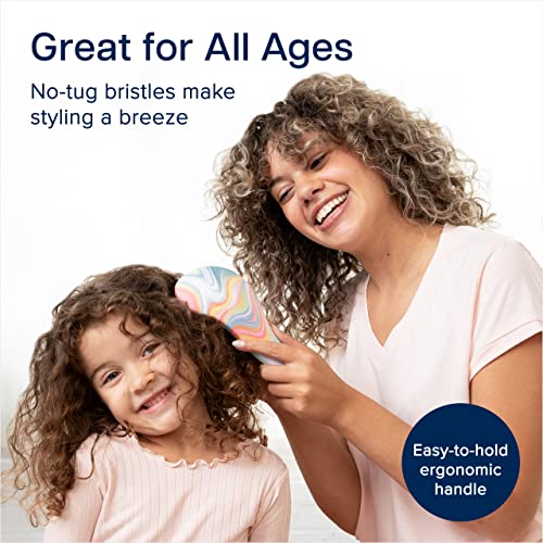 Crave Naturals Glide Thru Hair Brush - Detangler Brush for Curly, Straight, Wet or Dry Hair - Gentle Detangling Brushes for Adults, Kids, Toddlers - Hair Accessories for Women - 7.5x3" Soft Hazy Swirl - color: Soft Hazy Swirl, size: 1 Pack (Regular)