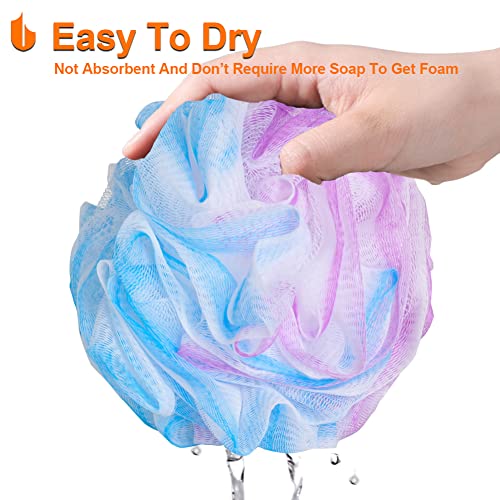 Urbanstrive Shower Bath Sponge XL 75g Soft Shower Loofahs Balls for Body Wash Men Women Bathroom Accessories, 1 Pack, Blue-Purple - color: Blue-purple