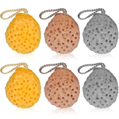 FoldTier 6 Pcs Bath Sponge Deep Cleansing Body Loofah Gentle and Deep Exfoliating Body Scrubber Bath Accessories Men Women Baby Sponge for Bathing Shower (Classic Color) - color: Classic Color