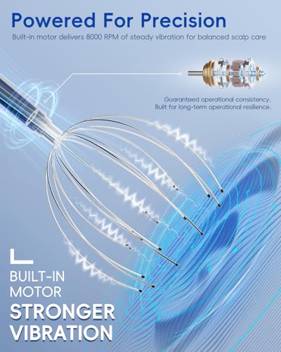 Winyoung Head Massager Scalp, Electric Scalp Massager with 20 Metal Fingers – Head Scratcher & Hair Massage Tool, Waterproof Head Massage for Stress Relief, Stocking Stuffers Gift for Women & Men - color: Gunmetal Gray