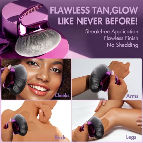 BS-MALL Extra-Large Multi-Purpose Body Brush – Luxury Travel-Friendly Self Tanning & Loose Powder Makeup Brush with Super Soft Bristles for Daily Use & Even Application
