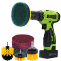 Kichwit 4 Inch Drill Power Brush Tile Scrubber Scouring Pads Cleaning Kit, 2 Inch Small Brush Included, Heavy Duty Household Cleaning Tool (Drill NOT Included) - size: 4 Inch + 2 Inch