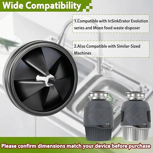 4-Pack 3-3/8in Garbage Disposal Splash Guard Compatible with InSinkErator | QCB-AM Replacement for InSinkErator Evolution & for Moen, Noise Reduction, Leakproof, Durable