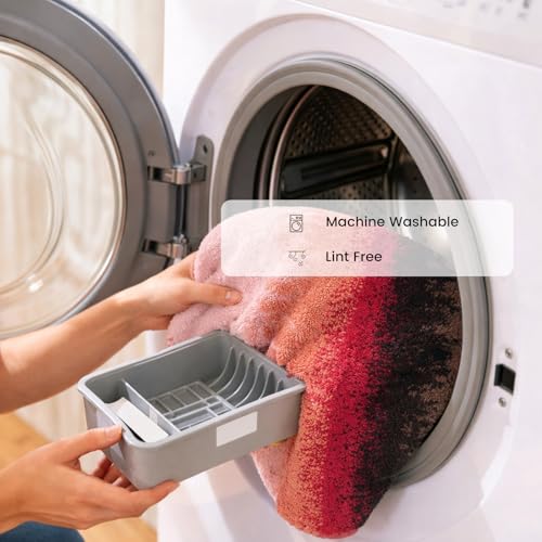 8-Piece Cotton Bath Towel Set for Bathroom, Hanging Loops, Ombre Gradient | Complete starter set for daily showers, sink-side use, small bathrooms, and guest baths, OEKO-TEX certified, easy care - color: C03: Colorful - Plumgarden