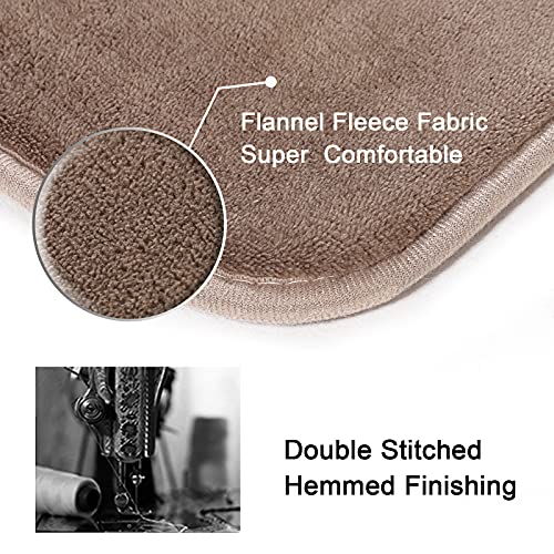 H.VERSAILTEX Kitchen Mat 2 PCS Non Slip Memory Foam Flannel Velvety Kitchen Runner Rug Set for Floor Standing Rugs(47" x 17" + 24" x 17", Taupe) - color: Taupe, size: 47" x 17" Plus 17" x 24"