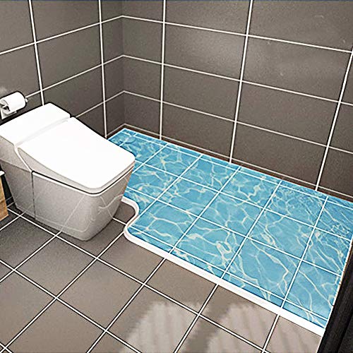 Duzzy 118 Inch Collapsible Shower Threshold Water Dam, Ideal for Wheelchair Accessible, Suitable for Accessibility ADA Handicap Showers - color: Completely Transparent, size: 118 Inch