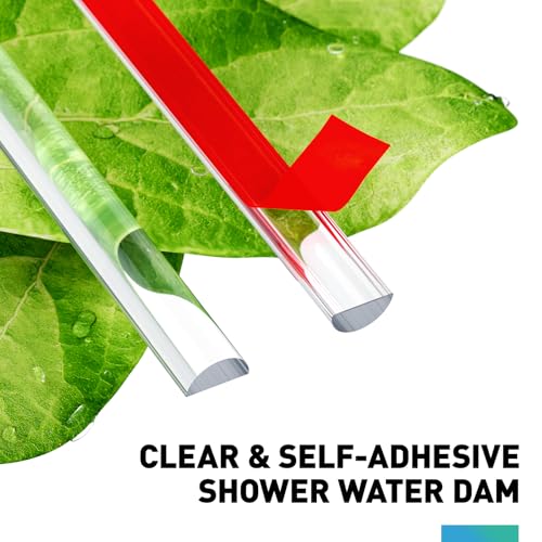 Shower Dam, 2 PCS 1/2" X 1/4" (WxH) Shower Threshold Water Dam,36In Clear Acrylic Shower Bottom Seal Stop Shower Leaks and Create a Water Barrier - size: 1/2 X1/4" (WxH)