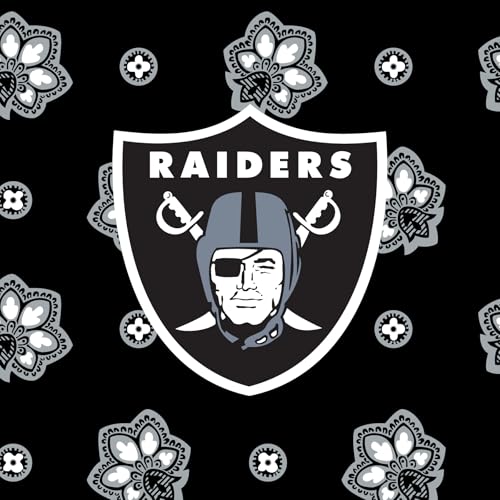 Vera Bradley Women's Cotton Nfl Medium Cosmetic Makeup Organizer Bag (Multiple Teams Available) - color: Silver/Black Bandana With Las Vegas Raiders, size: One Size