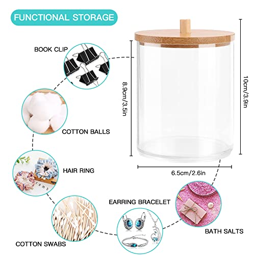 Otostar Bamboo Bathroom Accessory Set 6 Piece Bathroom Accessories Set Plastic Gifts Bath Set with Toothbrush Holder Soap Dispenser Qtip Holder Tumbler Soap Dish Toilet Brush Holder Trash Can (White) - style: A-White Bamboo Cover Set