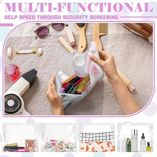 Xuniea 100 Pcs Mini Clear Makeup Bag PVC Small Travel Toiletry Organizer Pouches Bulk Waterproof Transparent Plastic Cosmetic Bag with Zipper for Women Men Travel(7.9'') - size: 7.9''
