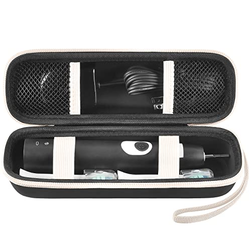 Toothbrush Travel Case Compatible with Oral-B Pro 1000 2000 3000 3500 5000 7500/ for Philips Sonicare ProtectiveClean 4100 6100 5100 6500 7500 Rechargeable Electric Toothbrush (Box Only) -White Zipper - color: Black with white zipper