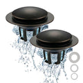 WELSAN Oil Rubbed Bronze Bathroom Sink Drain Stopper 1 1/8"-1 1/2", 2 Pack | Bathroom Sink Stopper Replacement, Universal Pop-Up Drain Stopper Plug Strainer with Hair Catcher, Anti-Clogging Design - color: Oil Rubbed Bronze-2