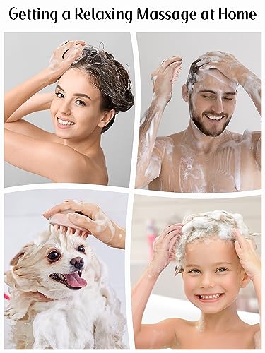 HEETA Scalp Massager Hair Growth, Silicone Scalp Scrubber Shampoo Brush for Exfoliation, Dandruff Removal & Head Massage Stress Relax, Wet & Dry Use for Thick, Thin Hair Care, Wheat Straw Light Pink - color: New Light Pink