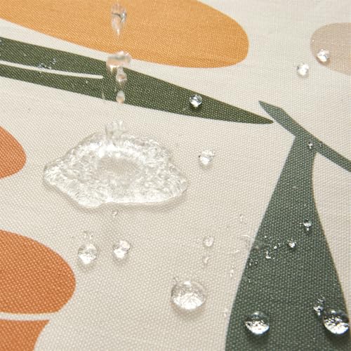 RoomTalks Cute Colorful Floral Extra Long Shower Curtain 84 Inch Funky Aesthetic Bathroom Decor - Heavy Duty Modern Abstract Matisse Flowers Plants Botanical Shower Curtain Set - color: Green and Terracotta, size: 72"W x 84"L (Pack of 1)