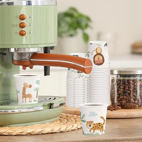 RUSPEPA 5oz Disposable Paper Cups, Bathroom Cups Small Mouthwash, 100 Pack Set Lovely Animals Design, Perfect for Hot/Cold Beverage Coffee, Dessert for Birthday Parties, Home-use, Picnic, BBQ, Travel - color: Lovely Animal, size: 5oz