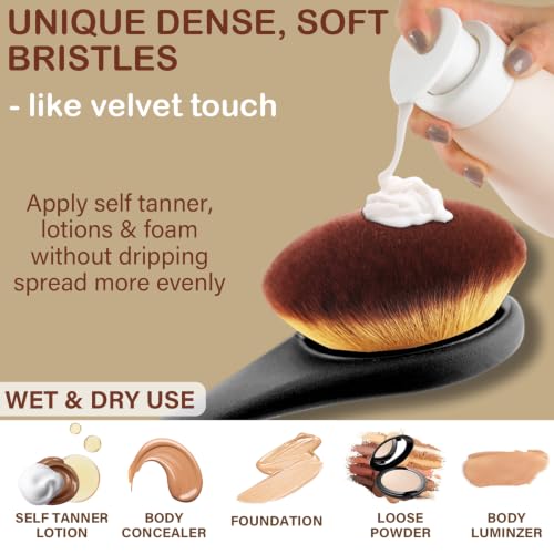 Lotion Applicator For Back, Feet, Long Handle Curved, Back Sunscreen Applicator for Kids, Women, Ultra Soft Bristles for Ultimate Comfy, Apply Cream Moisturizer, Self Tanner, Black