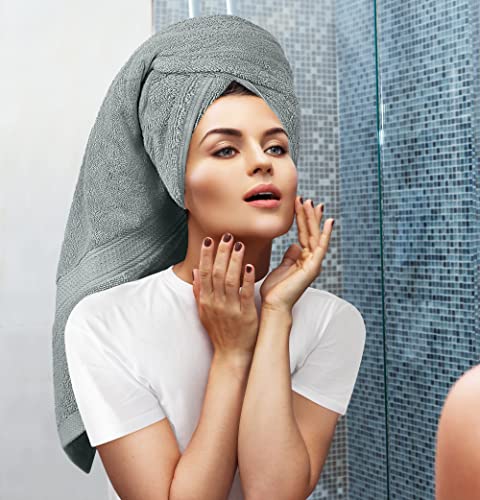 Utopia Towels 8 Piece Luxury Towel Set – Majestic Plush, Super Absorbent & Quicker-to-Dry, Thick 100% Ring Spun Cotton Towels for Bathroom, Spa & Hotel – 2 Bath, 2 Hand, 4 Washcloths, Cool Grey - color: Cool Grey, size: 8 Pieces Towel Set