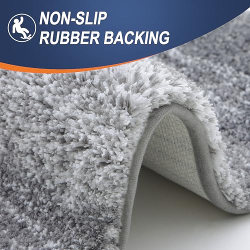 OLANLY Small Bathroom Rugs Mat 24x16, Extra Soft Absorbent Microfiber Bath Rugs, Rubber Backing, Quick Dry, Machine Washable Bath Mats for Bathroom Floor, Tub and Shower, Home Decor Accessories, Grey - color: Grey, size: 24" X 16"