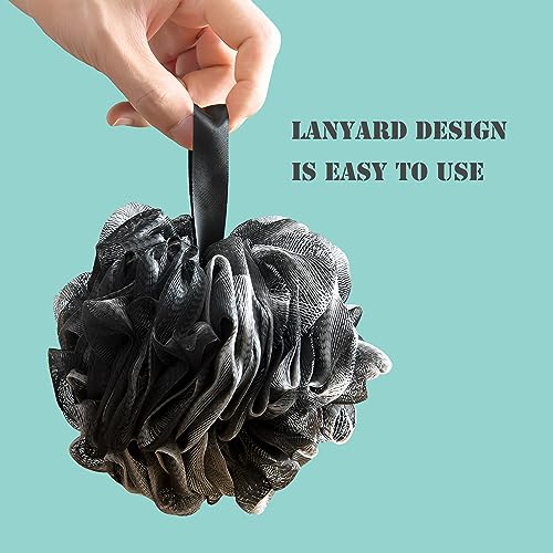 SEVENHEAD Bath Sponge Shower Loofahs, Gray, 50g/Piece, Mesh Pouf Bath Scrunchies Body Wash Puff(Set of 4) - style: Gray
