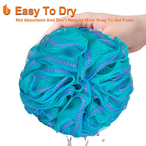 Urbanstrive Shower Bath Sponge XL 75g Soft Shower Loofahs Balls for Body Wash Men Women Bathroom Accessories, 1 Pack, Black (Green-Purple) - color: Green-purple