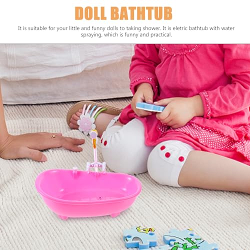 Toyvian Toy Bathtub for Dolls, Baby Doll Real Working Bath Set Electric Bathtub with Shower and Faucet Pretend Play Toy Play Water Accessories Fits Most Dolls Up to 12'' (Pack of 2) - size: 22.3 x 11.5 x 17.5cm (Pack of 2)
