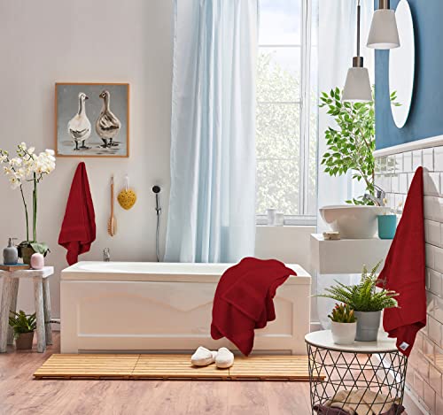 Utopia Towels 8 Piece Luxury Towel Set – Majestic Plush, Super Absorbent & Quicker-to-Dry, Thick 100% Ring Spun Cotton Towels for Bathroom, Spa & Hotel – 2 Bath, 2 Hand, 4 Washcloths,Red - color: Red, size: 8 Pieces Towel Set
