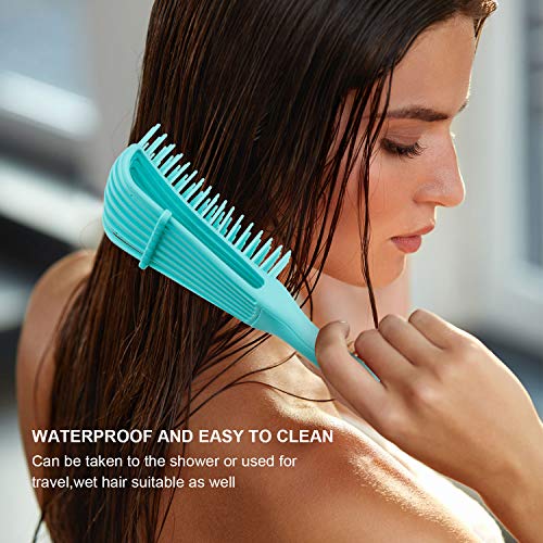 2 Pieces Detangling Brush for Afro America/African Hair Textured 3a to 4c Kinky Wavy/Curly/Coily/Wet/Dry/Oil/Thick/Long Hair, Knots Detangler Easy to Clean (Green, Purple) - color: Green, Purple