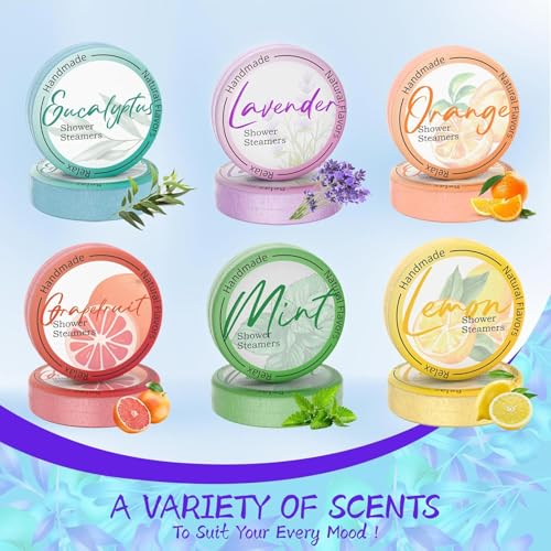 Shower Steamers Aromatherapy 8 Pack - Natural Essential Oil Shower Bombs for Self Care, Relaxation Birthday Gifts for Women and Men. Azure Floral Style - style: Azure Floral Style