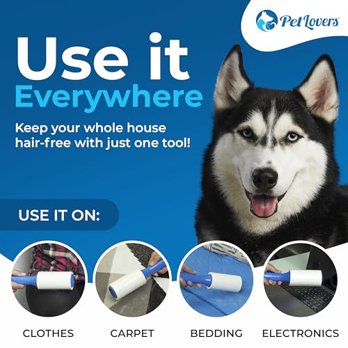 PetLovers Extra Sticky Lint Roller Mega Value Set for Pet Hair Removal, Dog and Cat Lint Remover (8 Pack Refills) - size: 8 Pack Lint Roller Refills
