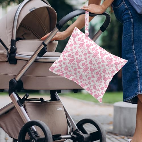 4 Pack Rose Floral Wet Bag Waterproof Washable Reusable Wet Dry Bag for Swimsuit Clothes Cloth Diaper Travel Beach Pool Yoga Gym Toiletries Gift for Women Bestie Sister Birthday Christmas - color: Colorful Flowers 335